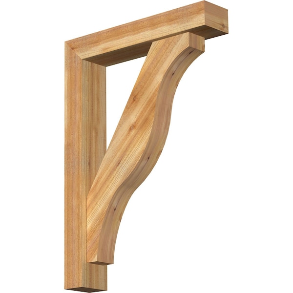 Ekena Millwork Funston Block Rough Sawn Bracket w/ Offset Brace, Western Red Cedar, 6"W x 30"D x 42"H BKT0604X30X42FST05RWR - main